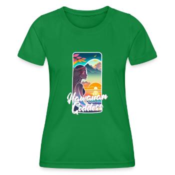 Surfen - Hawaiianische Göttin - Frauen Funktions-T-Shirt - Kelly Green - Vorne - AI Model Female 172 dark (172cm)