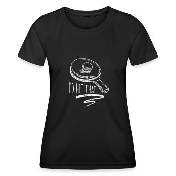I'd Hit That Table Tennis Vintage Sports Ping Pong - Frauen Funktions-T-Shirt - Schwarz - Vorne - AI Model Female 172 light (172cm)