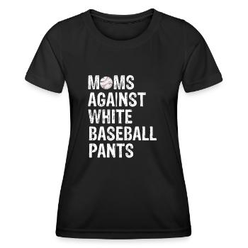 Mütter gegen weiße Baseballhosen Lustiger Baseball - Frauen Funktions-T-Shirt - Schwarz - Vorne - AI Model Female 172 light (172cm)