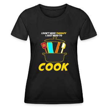 Chapeau de chef Cuisson Cuisson Cuisine - T-shirt sport Femme - noir - Devant - AI Model Female 172 light (172cm)