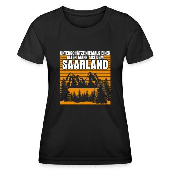 Saarland alter Saarländer - Frauen Funktions-T-Shirt - Schwarz - Vorne - AI Model Female 172 light (172cm)