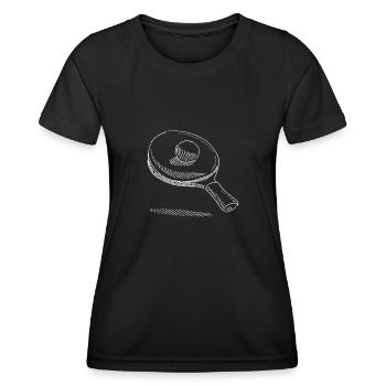 Retro Ping Pong Paddle Vintage Joueur de tennis de table - T-shirt sport Femme - noir - Devant - AI Model Female 172 light (172cm)