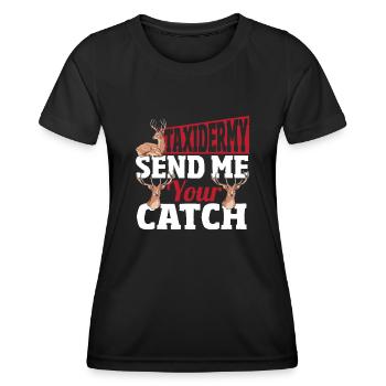 Taxidermie Schicken Sie mir Ihren Fang Taxidermist - Frauen Funktions-T-Shirt - Schwarz - Vorne - AI Model Female 172 light (172cm)