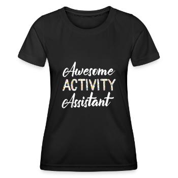 Assistante d’activité Semaine des professionnels d’activité - T-shirt sport Femme - noir - Devant - AI Model Female 172 light (172cm)