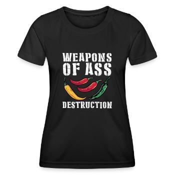 Chili Pepper Lover Spicy Food Weapons Of Ass Destr - T-shirt sport Femme - noir - Devant - AI Model Female 172 light (172cm)