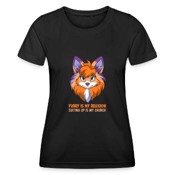 Furry Fandom Fursuits Cute - Women's Functional T-Shirt - black - Front - AI Model Female 172 light (172cm)
