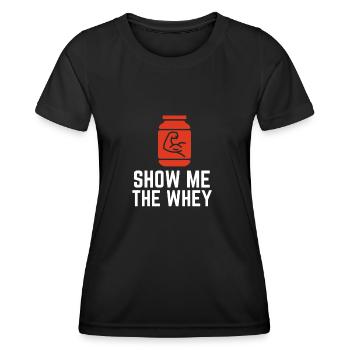 Show The Whey Protein Powder - Frauen Funktions-T-Shirt - Schwarz - Vorne - AI Model Female 172 light (172cm)