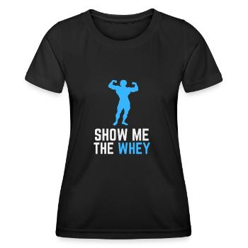 Show The Whey Protein Powder - Frauen Funktions-T-Shirt - Schwarz - Vorne - AI Model Female 172 light (172cm)