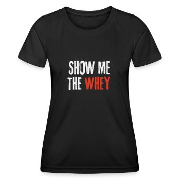 Show The Whey Protein Powder - Frauen Funktions-T-Shirt - Schwarz - Vorne - AI Model Female 172 light (172cm)