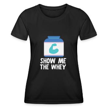 Show The Whey Protein Powder - Frauen Funktions-T-Shirt - Schwarz - Vorne - AI Model Female 172 light (172cm)