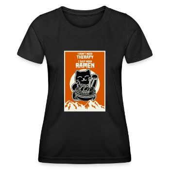 ramen nouilles de chat soupe de nouilles - T-shirt sport Femme - noir - Devant - AI Model Female 172 light (172cm)