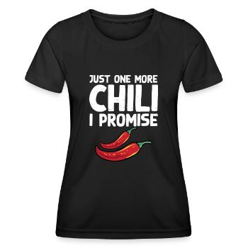 Nourriture épicée Poivrons rouges drôle juste un chili de plus I - T-shirt sport Femme - noir - Devant - AI Model Female 172 light (172cm)