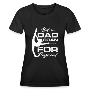 Baton Dad scan for payment - Frauen Funktions-T-Shirt - Schwarz - Vorne - AI Model Female 172 light (172cm)