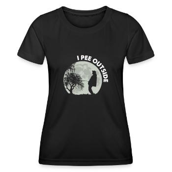 Je fais dehors - T-shirt sport Femme - noir - Devant - AI Model Female 172 light (172cm)