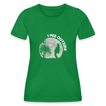 I Pee Outside - Women's Functional T-Shirt - kelly green - Front - AI Model Female 172 dark (172cm)