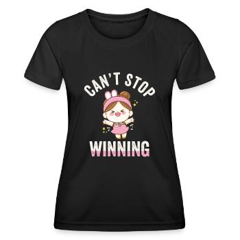 Ich kann nicht aufhören zu gewinnen - Frauen Funktions-T-Shirt - Schwarz - Vorne - AI Model Female 172 light (172cm)