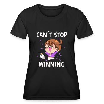 Ich kann nicht aufhören zu gewinnen - Frauen Funktions-T-Shirt - Schwarz - Vorne - AI Model Female 172 light (172cm)