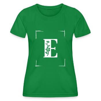 letter E initial - Women's Functional T-Shirt - kelly green - Front - AI Model Female 172 dark (172cm)