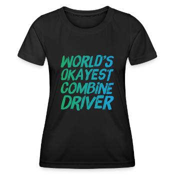 World s Okayest Combine Driver Fun Farming - Frauen Funktions-T-Shirt - Schwarz - Vorne - AI Model Female 172 light (172cm)