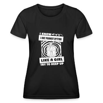 Peanut butter - Women's Functional T-Shirt - black - Front - AI Model Female 172 light (172cm)