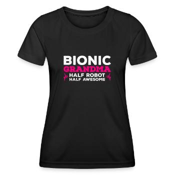 Bionisches Hüft-oma-design Für Einen Überlebenden - Frauen Funktions-T-Shirt - Schwarz - Vorne - AI Model Female 172 light (172cm)