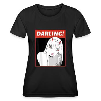Anime Darling Arigato Senpai Hentai - Women's Functional T-Shirt - black - Front - AI Model Female 172 light (172cm)