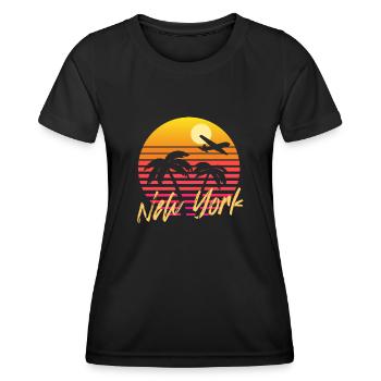 New York - Frauen Funktions-T-Shirt - Schwarz - Vorne - AI Model Female 172 light (172cm)