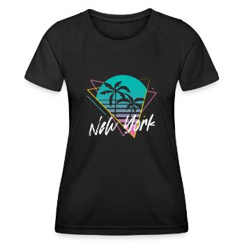New York - Frauen Funktions-T-Shirt - Schwarz - Vorne - AI Model Female 172 light (172cm)