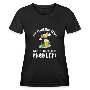 Irish Dublin Hurling - Frauen Funktions-T-Shirt - Schwarz - Vorne - AI Model Female 172 light (172cm)