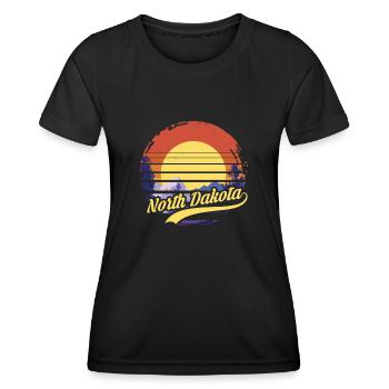 North Dakota - Frauen Funktions-T-Shirt - Schwarz - Vorne - AI Model Female 172 light (172cm)