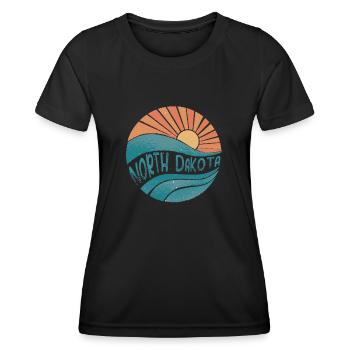 North Dakota - Frauen Funktions-T-Shirt - Schwarz - Vorne - AI Model Female 172 light (172cm)