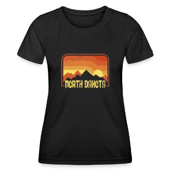 Dakota du Nord - T-shirt sport Femme - noir - Devant - AI Model Female 172 light (172cm)