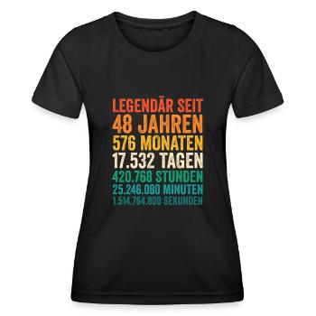 48 Jahre Achtundvierzigster Geburtstag - Frauen Funktions-T-Shirt - Schwarz - Vorne - AI Model Female 172 light (172cm)