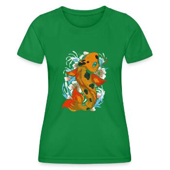 Koi Fish Farming Gift Colorful Koi Carp - Women's Functional T-Shirt - kelly green - Front - AI Model Female 172 dark (172cm)