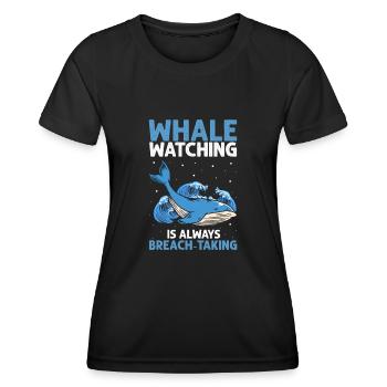 Meeressäuger für Orca-Beobachtung und Buckelwal - Frauen Funktions-T-Shirt - Schwarz - Vorne - AI Model Female 172 light (172cm)