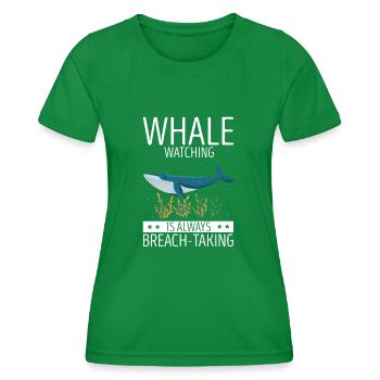 Beluga Whale Design für Meeressäuger und Orca - Frauen Funktions-T-Shirt - Kelly Green - Vorne - AI Model Female 172 dark (172cm)