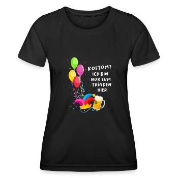 Kostüm? Ich bin nur zum Trinken hier - Frauen Funktions-T-Shirt - Schwarz - Vorne - AI Model Female 172 light (172cm)