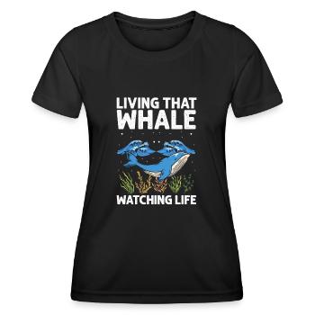 Orca Beobachtung für Buckelwale und Meerwale - Frauen Funktions-T-Shirt - Schwarz - Vorne - AI Model Female 172 light (172cm)