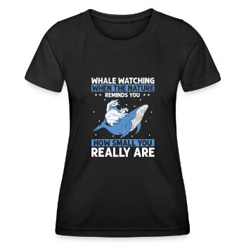 Meeressäuger für Orca-Beobachtung und Buckelwal - Frauen Funktions-T-Shirt - Schwarz - Vorne - AI Model Female 172 light (172cm)