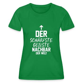 Einzug Umzug Nachbarn Nachbar - Frauen Funktions-T-Shirt - Kelly Green - Vorne - AI Model Female 172 dark (172cm)