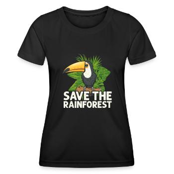 Toucan Bird Rainforest - Women's Functional T-Shirt - black - Front - AI Model Female 172 light (172cm)