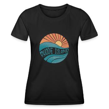 Rhode Island - T-shirt sport Femme - noir - Devant - AI Model Female 172 light (172cm)
