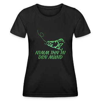 Angeln Fisch Angel Angler Fischer - Frauen Funktions-T-Shirt - Schwarz - Vorne - AI Model Female 172 light (172cm)