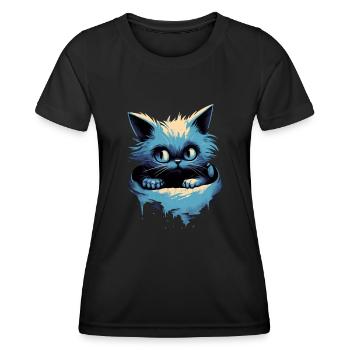 Mystisches Kätzchen Fantasy Magisch Süße Katze - Frauen Funktions-T-Shirt - Schwarz - Vorne - AI Model Female 172 light (172cm)