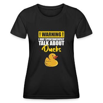 I May Spontaneously Talk About Rubber Ducks Duckli - Frauen Funktions-T-Shirt - Schwarz - Vorne - AI Model Female 172 light (172cm)