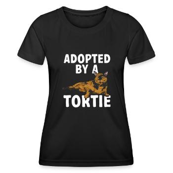 Schildpatt Katze Tortoiseshell Cat Tortie - Frauen Funktions-T-Shirt - Schwarz - Vorne - AI Model Female 172 light (172cm)