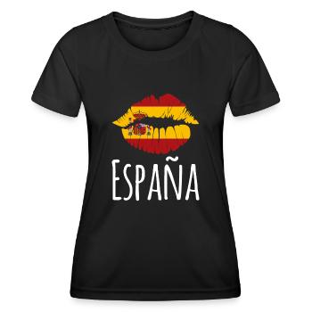 Espagne Lèvres Vacances Espagnoles - T-shirt sport Femme - noir - Devant - AI Model Female 172 light (172cm)