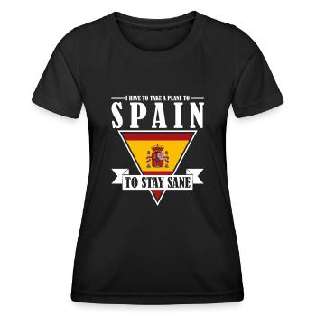 Espagne Vacanciers Vacances Espagnol - T-shirt sport Femme - noir - Devant - AI Model Female 172 light (172cm)