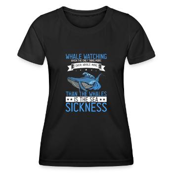 Meeressäuger für Orca-Beobachtung und Buckelwal - Frauen Funktions-T-Shirt - Schwarz - Vorne - AI Model Female 172 light (172cm)