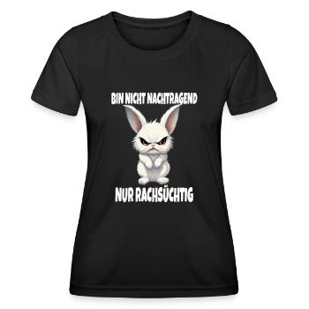 Nicht Nachtragend - Rachsüchtig Hase Kaninchen - Frauen Funktions-T-Shirt - Schwarz - Vorne - AI Model Female 172 light (172cm)
